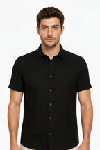 Camisa Masculina Manga Curta Tibete Regular Fit Casual Social