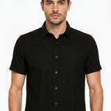 Camisa Masculina Manga Curta de Linho Premium