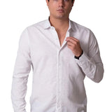 Camisa Masculina Manga Longa Xadrez Risca de Giz