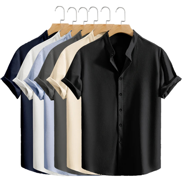 Camisa Masculina Verão em Poliéster Leve, Design Casual Solto e Confortável, Ideal para Passeios e Praia, Marca WHWR de Qualidade, Compre Já

