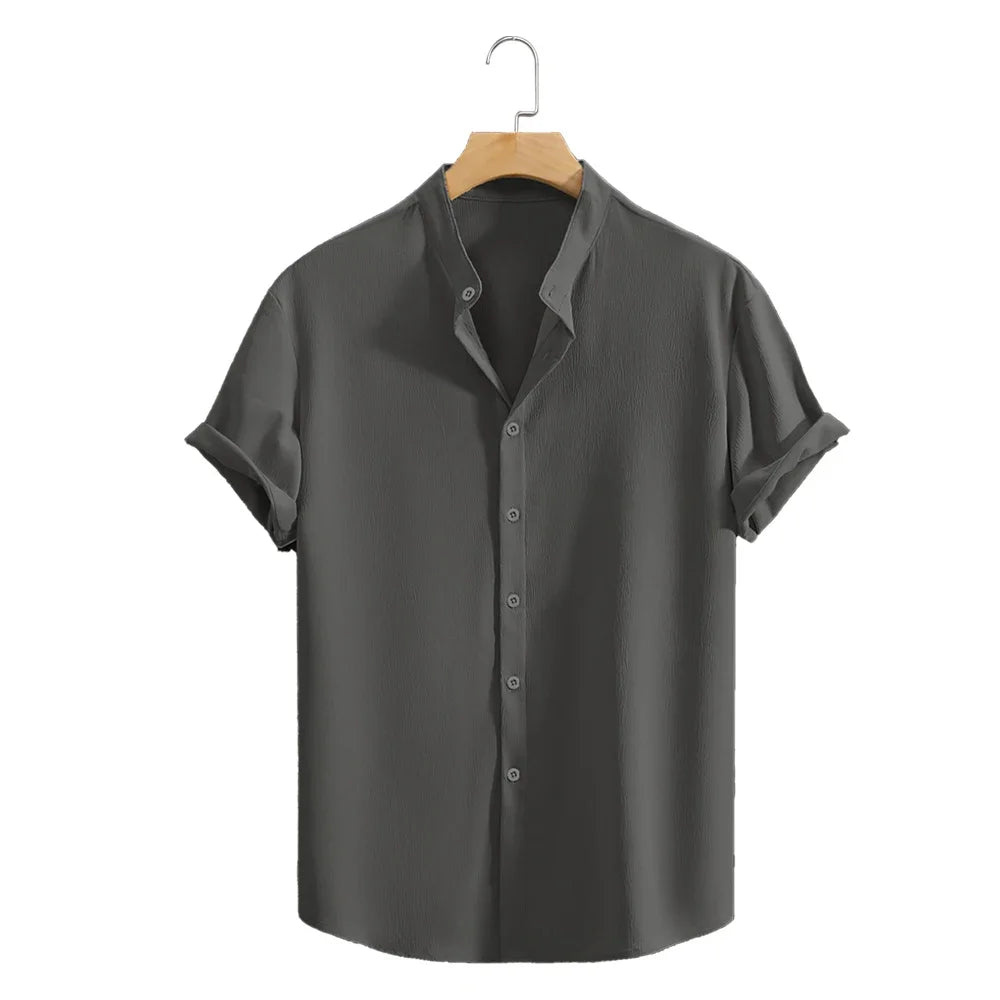 Camisa Masculina Verão em Poliéster Leve, Design Casual Solto e Confortável, Ideal para Passeios e Praia, Marca WHWR de Qualidade, Compre Já
