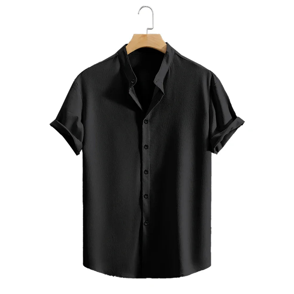 Camisa Masculina Verão em Poliéster Leve, Design Casual Solto e Confortável, Ideal para Passeios e Praia, Marca WHWR de Qualidade, Compre Já
