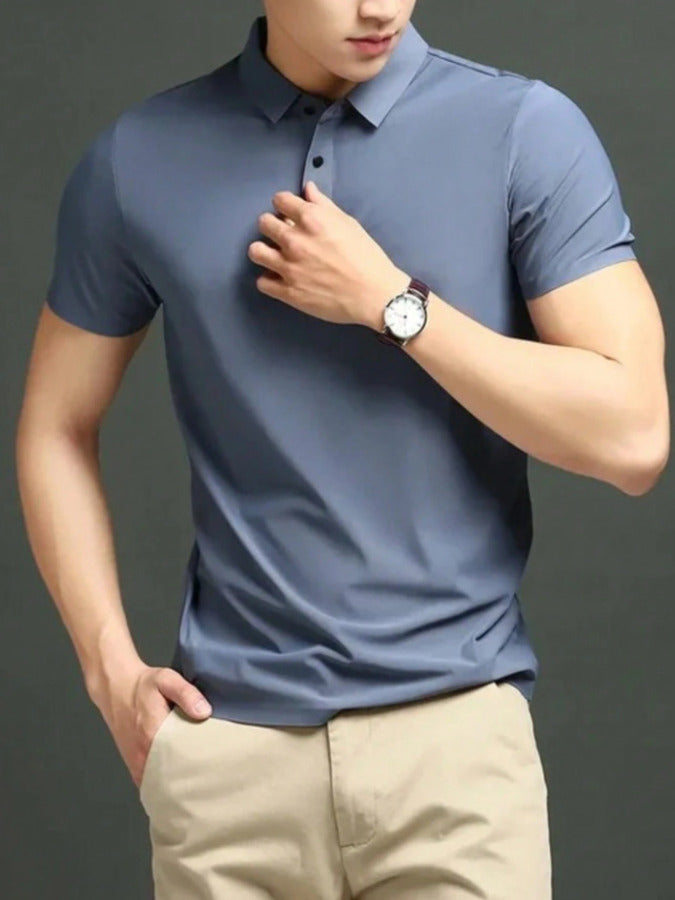 Camisa Polo Masculina, Tecido Gelado, Elástico, Frescor, Conforto, Respirável, Leveza, Estilo Masculino, Casual, Verão, Moda Masculina, Polo Gelada, Look Masculino, Roupa Confortável, Alta Qualidade, Design Versátil