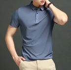 Camisa Polo Masculina, Tecido Gelado, Elástico, Frescor, Conforto, Respirável, Leveza, Estilo Masculino, Casual, Verão, Moda Masculina, Polo Gelada, Look Masculino, Roupa Confortável, Alta Qualidade, Design Versátil