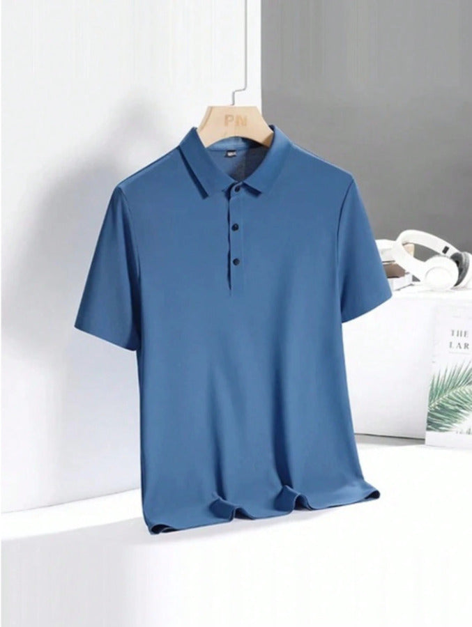 Camisa Polo Masculina, Tecido Gelado, Elástico, Frescor, Conforto, Respirável, Leveza, Estilo Masculino, Casual, Verão, Moda Masculina, Polo Gelada, Look Masculino, Roupa Confortável, Alta Qualidade, Design Versátil