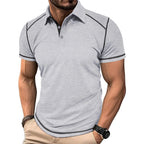 Camisa Polo Masculina de Verão com Manga Curta, oferece conforto e estilo para o dia a dia. Confeccionada em tecido leve e respirável