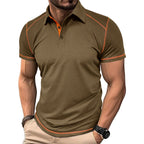 Camisa Polo Masculina de Verão com Manga Curta, oferece conforto e estilo para o dia a dia. Confeccionada em tecido leve e respirável
