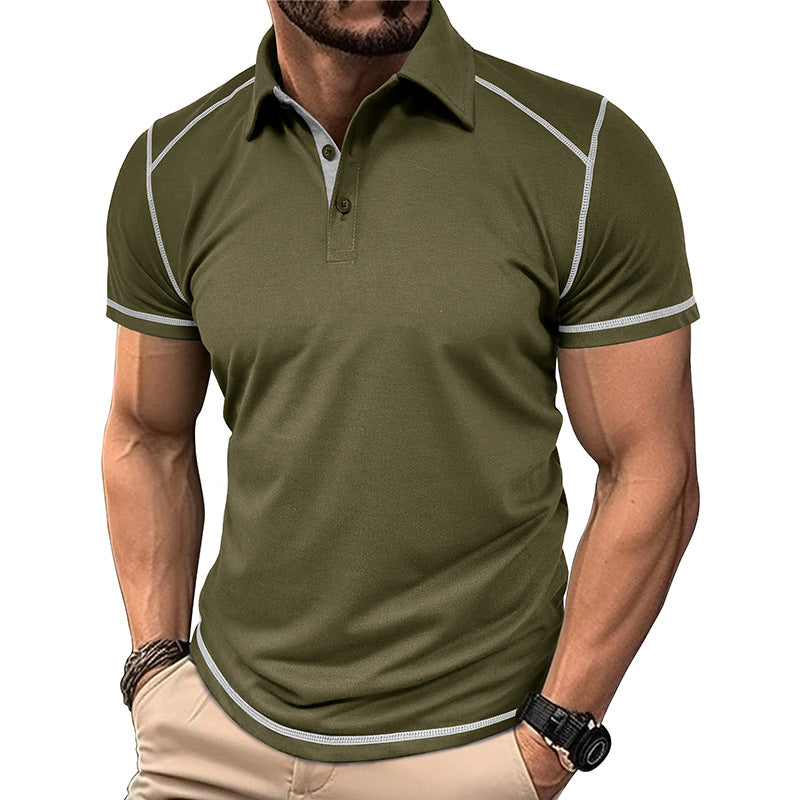 Camisa Polo Masculina de Verão com Manga Curta, oferece conforto e estilo para o dia a dia. Confeccionada em tecido leve e respirável