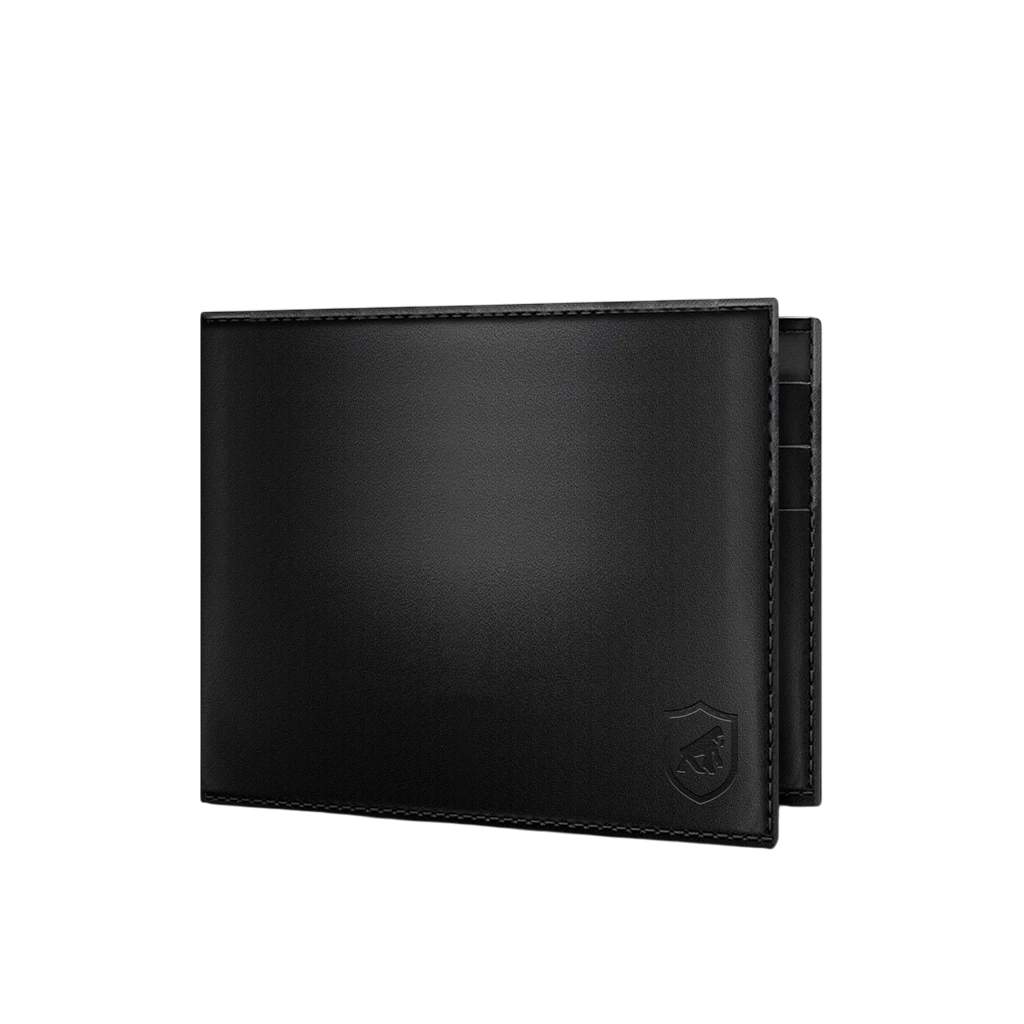Carteira RFID Ultra Slim Masculina Gshield em Couro Preto – Proteja Seus Cartões e Dados com Design Elegante, Bloqueio RFID e Organização Prática.