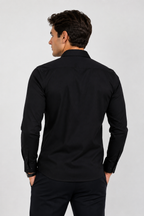 Camisa Social Masculina Preta Manga Longa Luxo Preta