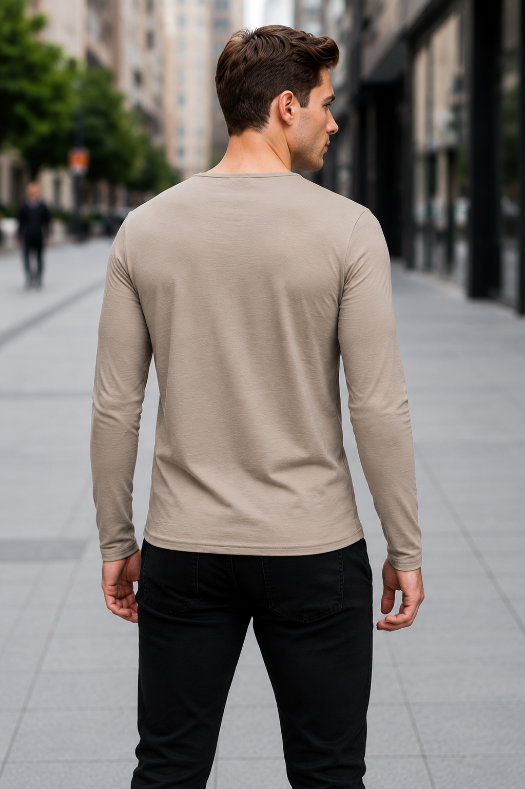 Camiseta Masculina Manga Longa Gola Padre