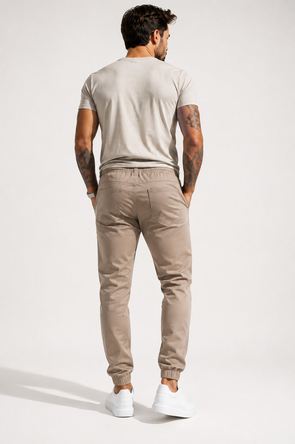 Calça Jogger Masculina de Sarja com Elastano