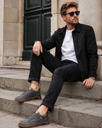 Tênis de Couro Masculino Impermeável Solado de Borracha Conforto