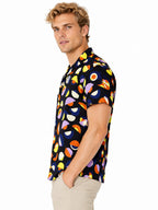 Camisa Manga Curta Estampada  Em Viscose