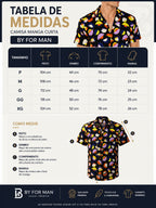 Camisa Manga Curta Estampada  Em Viscose