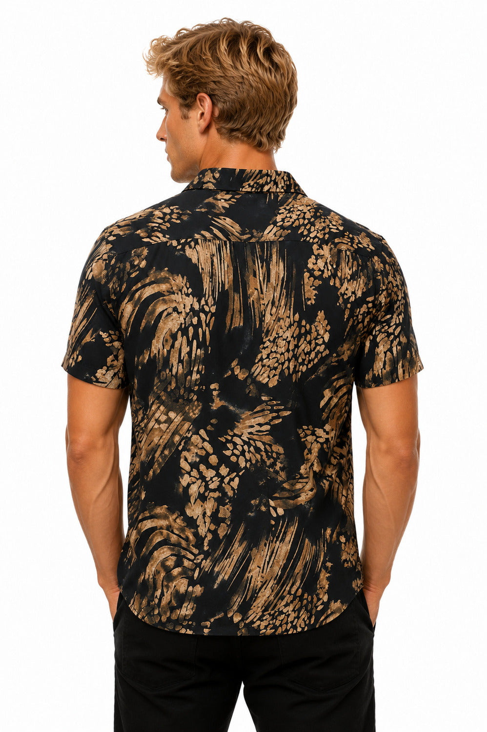Camisa Masculina Manga Curta 100% Viscose Estampada