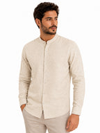 Camisa Masculina Gola Padre Manga Longa