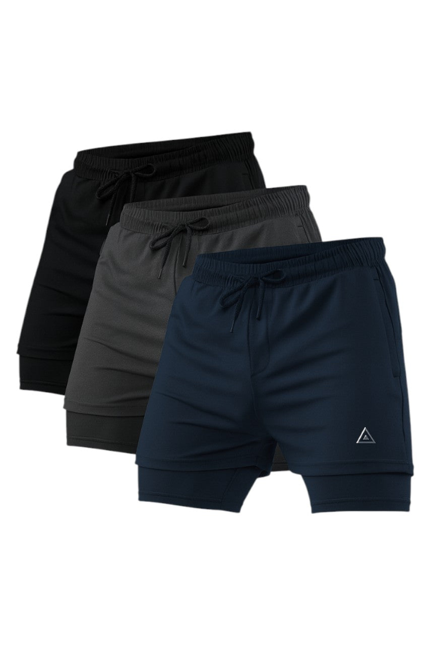 Short Academia Dry Fit 2 em 1 Compre 1 Leve 3