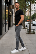 Calça Jeans Masculina Slim Fit Estilo Coreano Premium