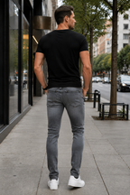 Calça Jeans Masculina Slim Fit Estilo Coreano Premium