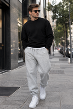 Calça Masculina Moletom Slim com Bolso e Cordão