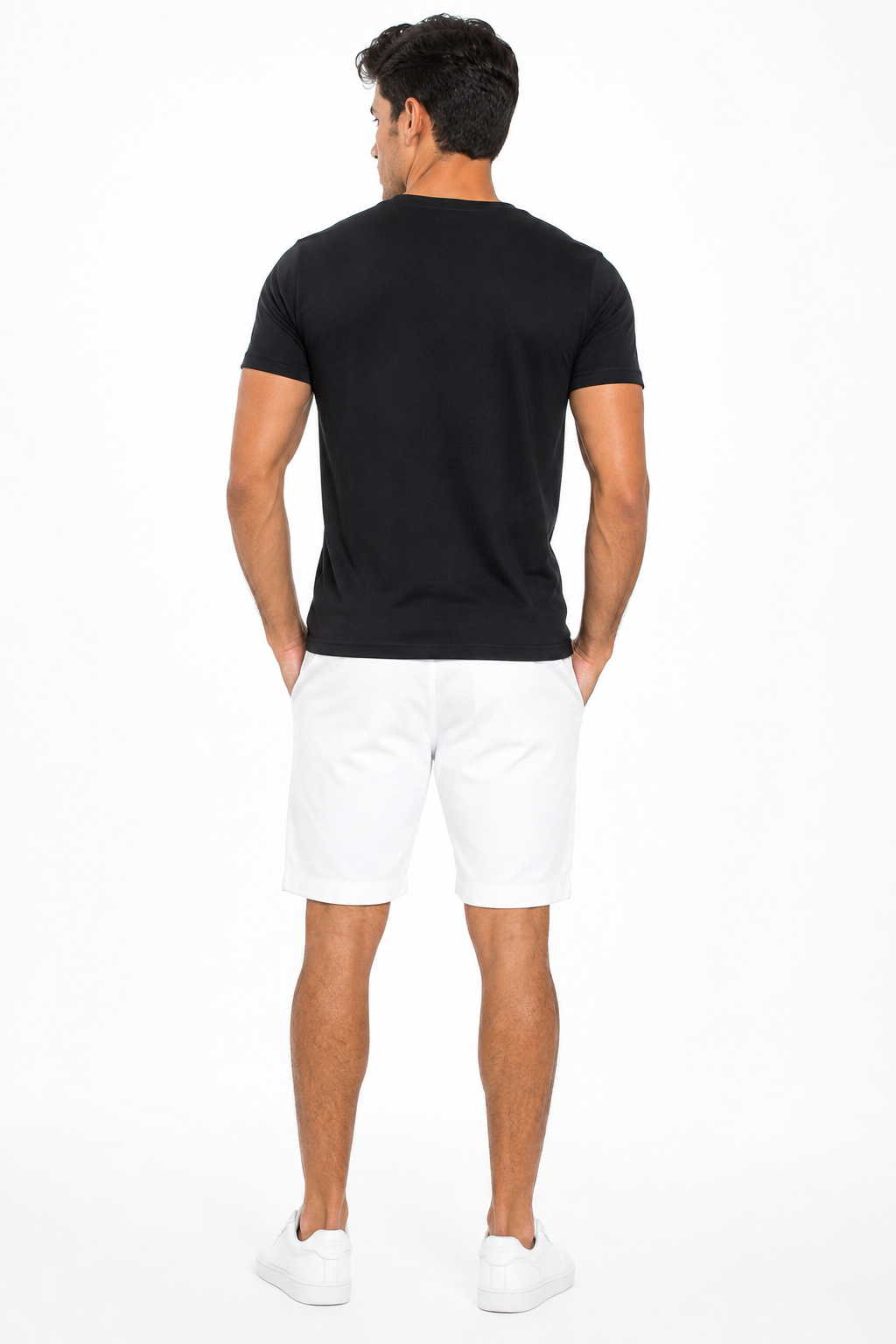 Bermuda Masculina Branca Premium com Elástico e Cordão