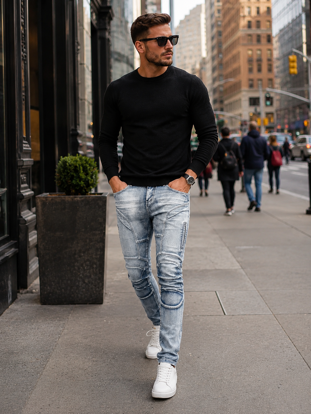 Calça Jeans Masculina Slim Estilo Moderno e Urbana