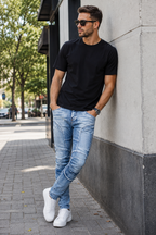 Calça Jeans Masculina Slim Estilo Moderno e Urbana
