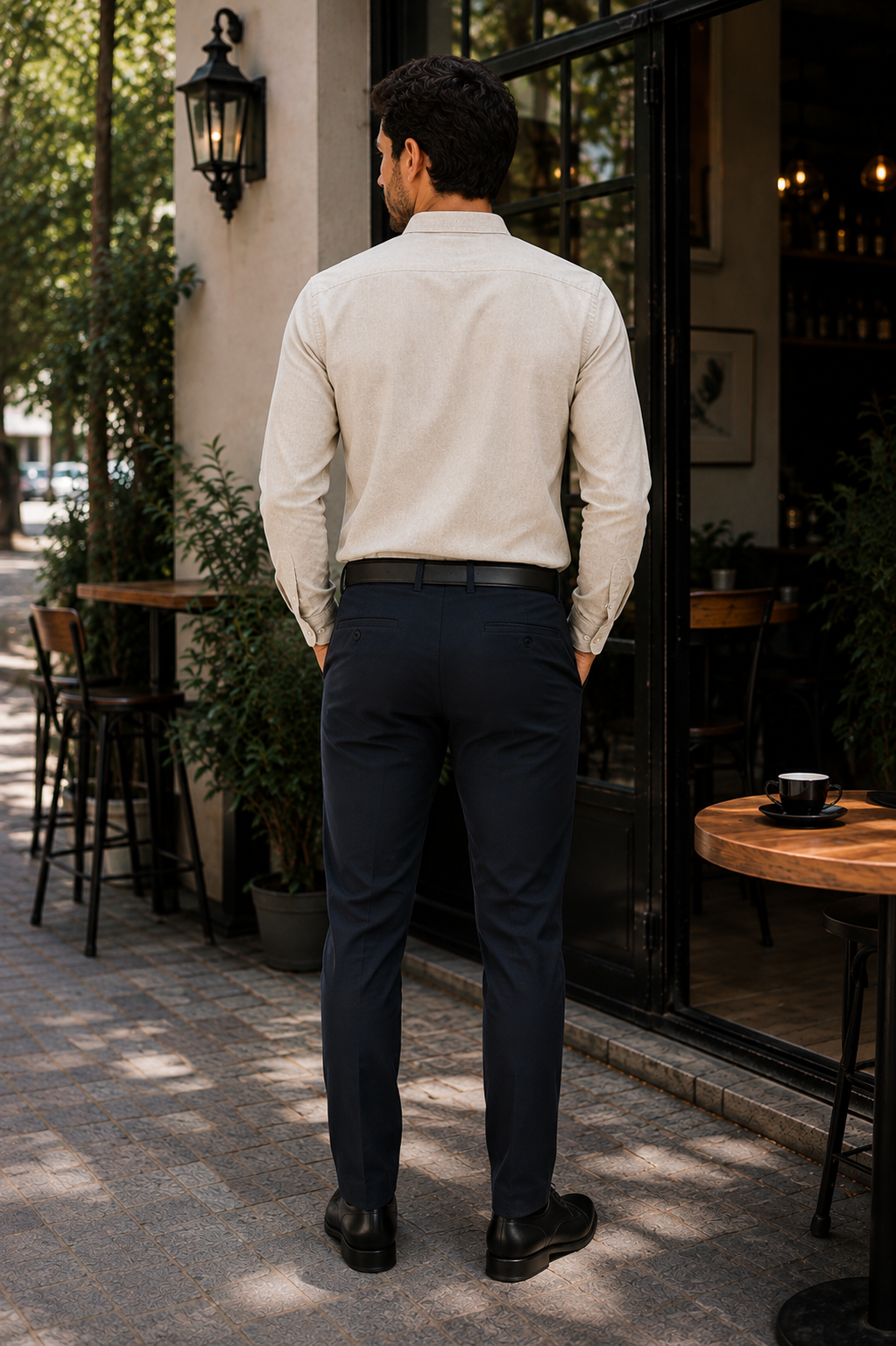 Camisa Masculina Gola Padre Manga Longa