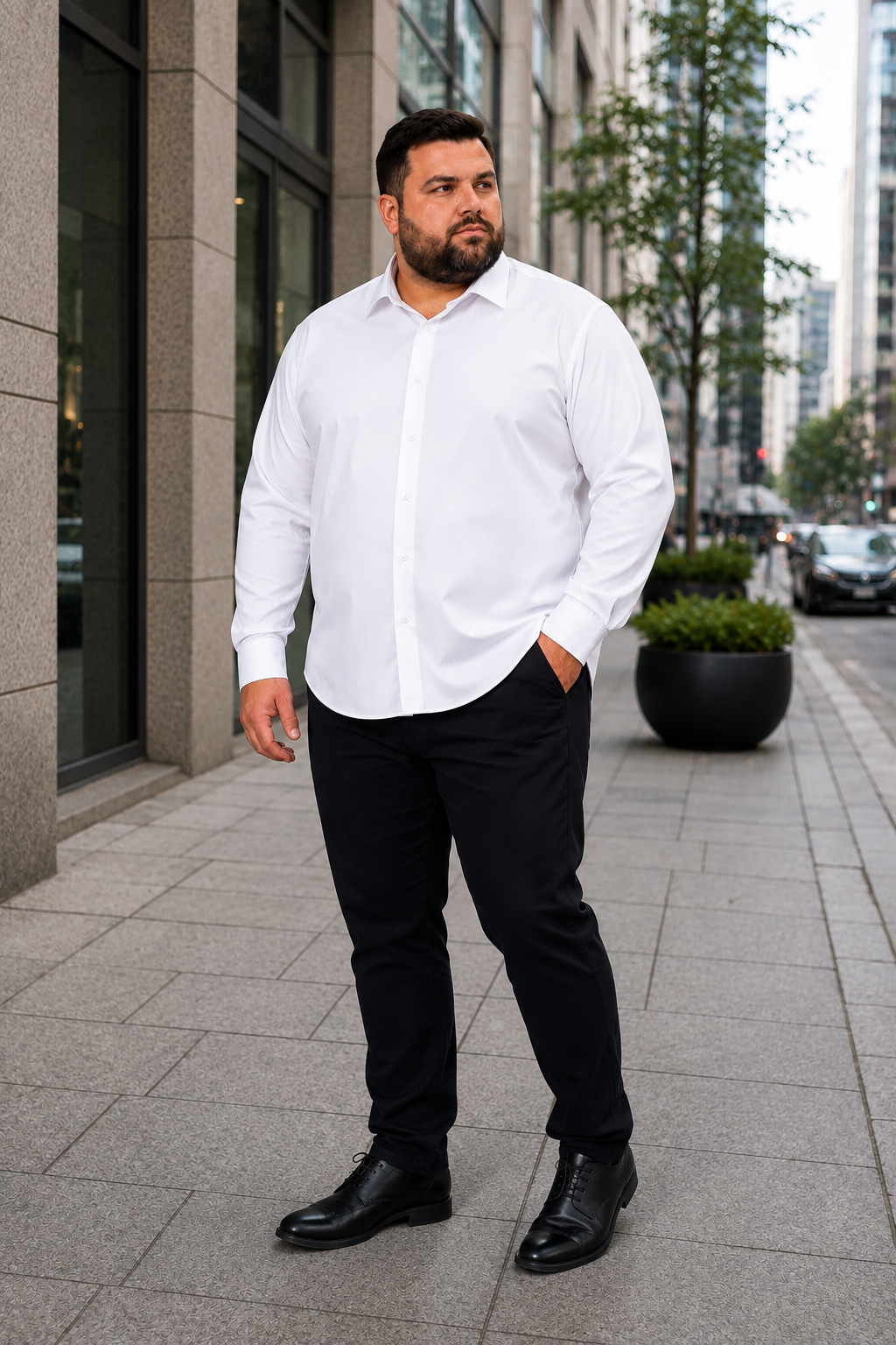 Camisa Social Masculina Plus Size Manga Longa Kit 3 Peças