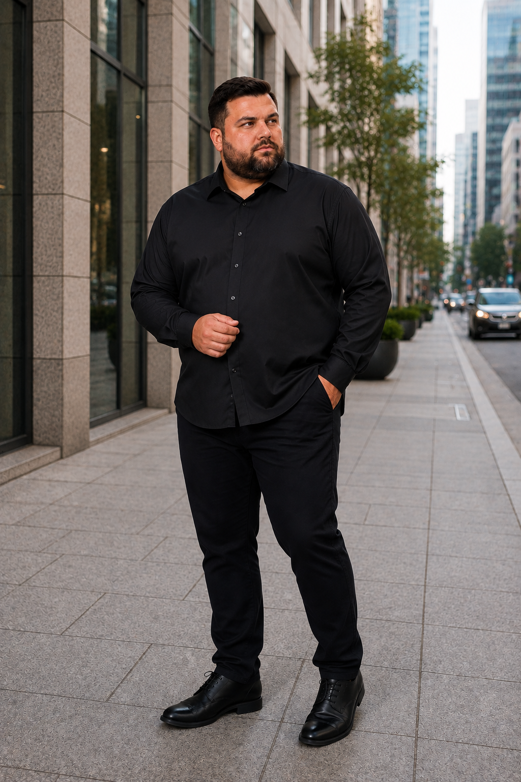 Camisa Social Masculina Plus Size Manga Longa Kit 3 Peças
