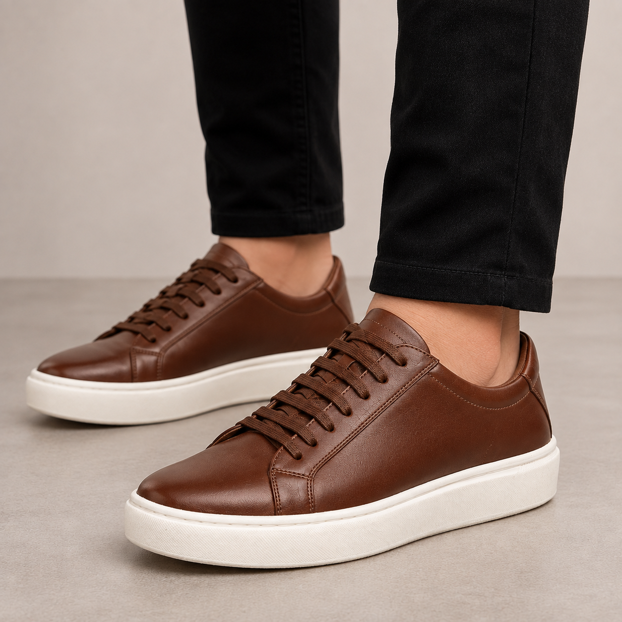 Tênis Casual de Couro  Italiano Resistente