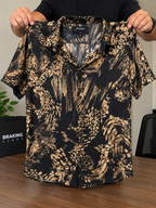 Camisa Masculina Manga Curta 100% Viscose Estampada