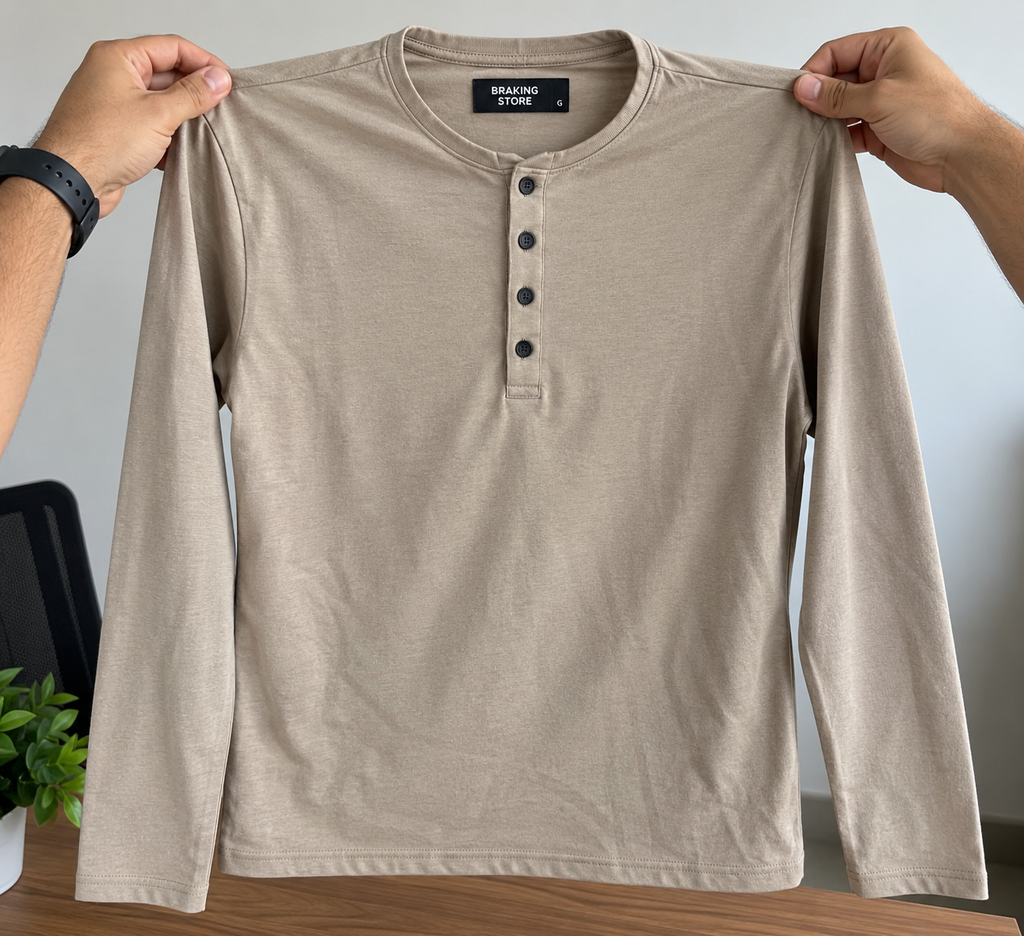 Camiseta Masculina Manga Longa Gola Padre