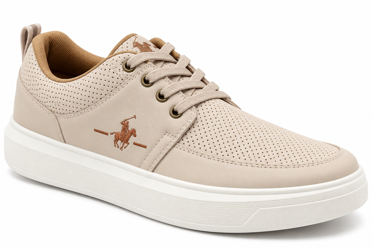 Tênis Casual Masculino Couro Sintético Polo