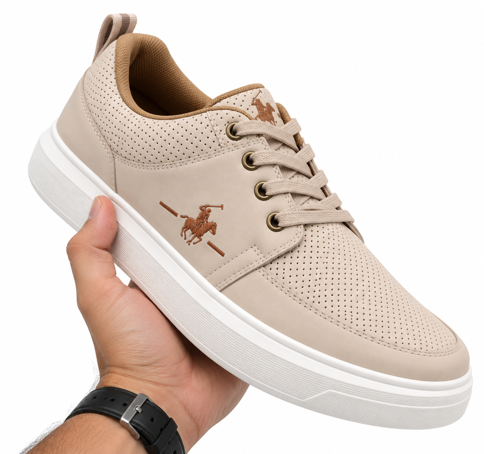 Tênis Casual Masculino Couro Sintético Polo