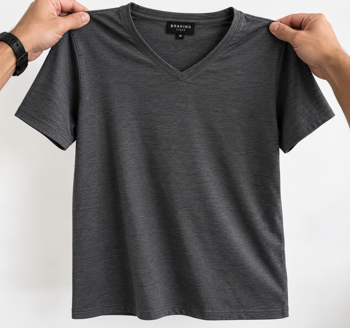 Camiseta Gola V Masculino Slim Fit Lisa Kit com 5