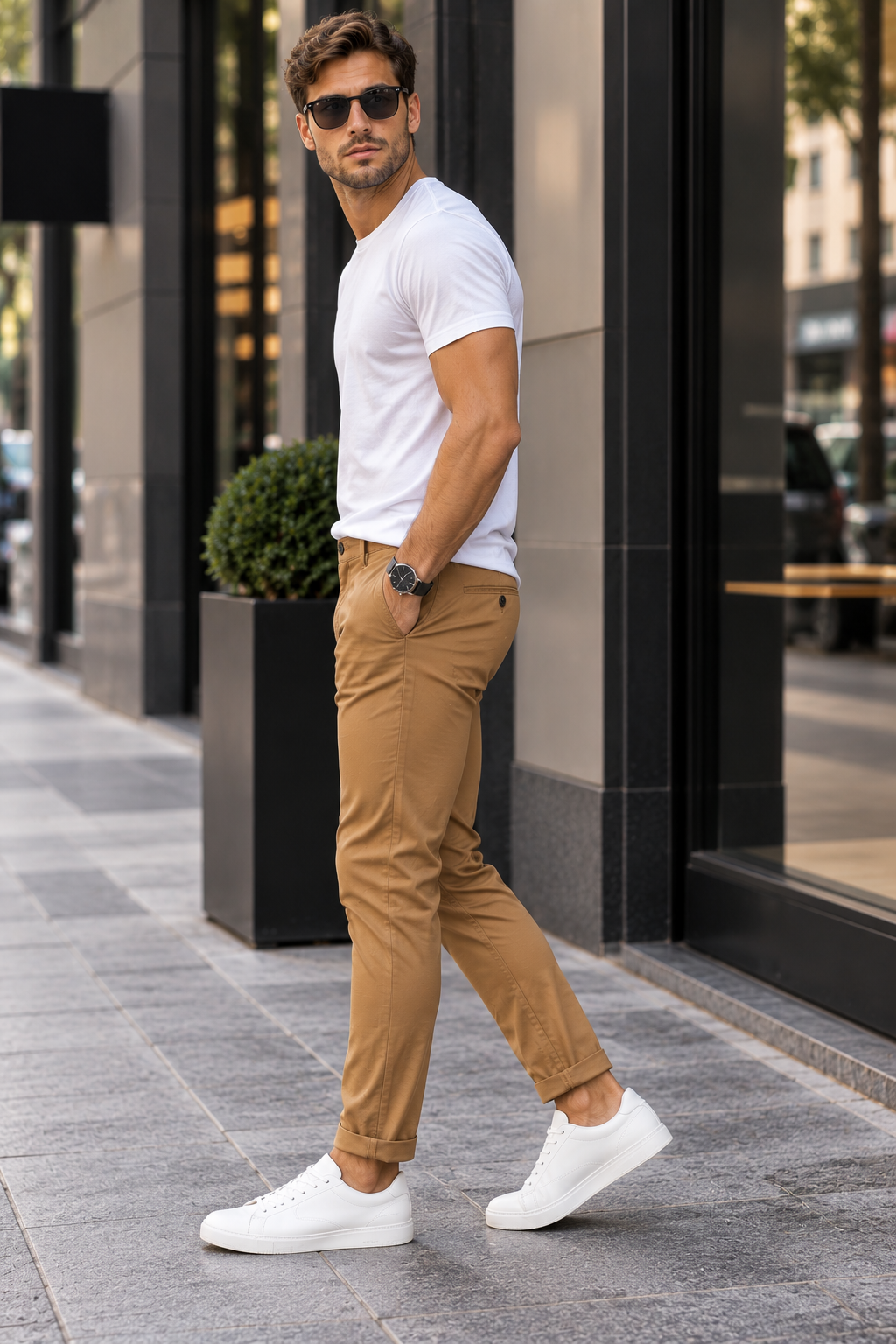 Kit 3 Calças Masculinas Sarja Slim Fit