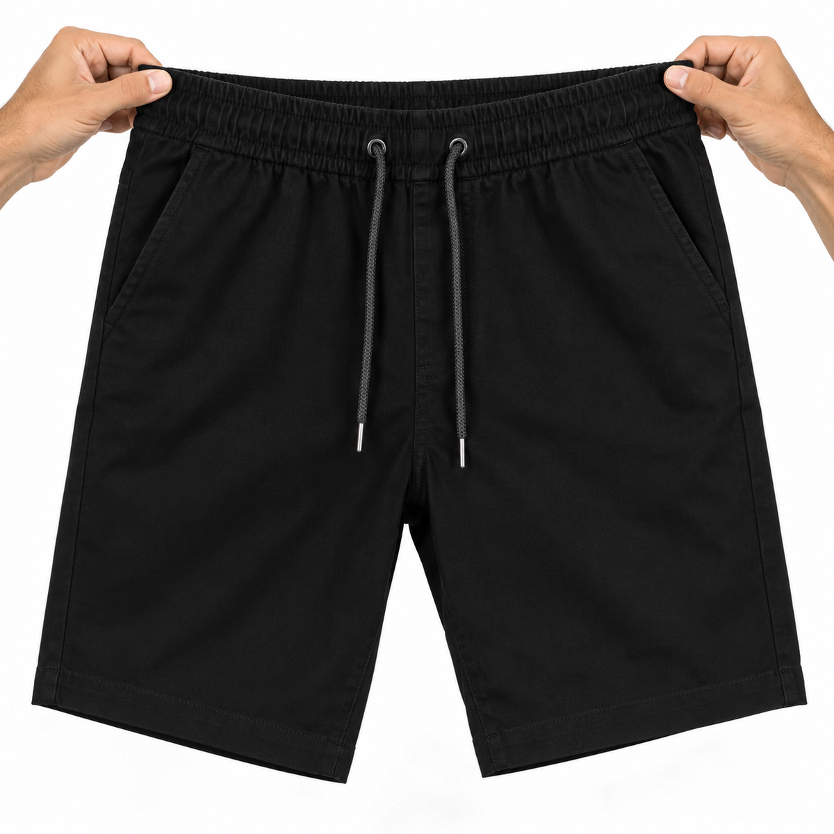 Kit 4 Bermudas Masculinas Sarja Elástico Cordão Casual