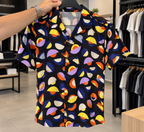 Camisa Masculina Manga Curta Viscose Estampada