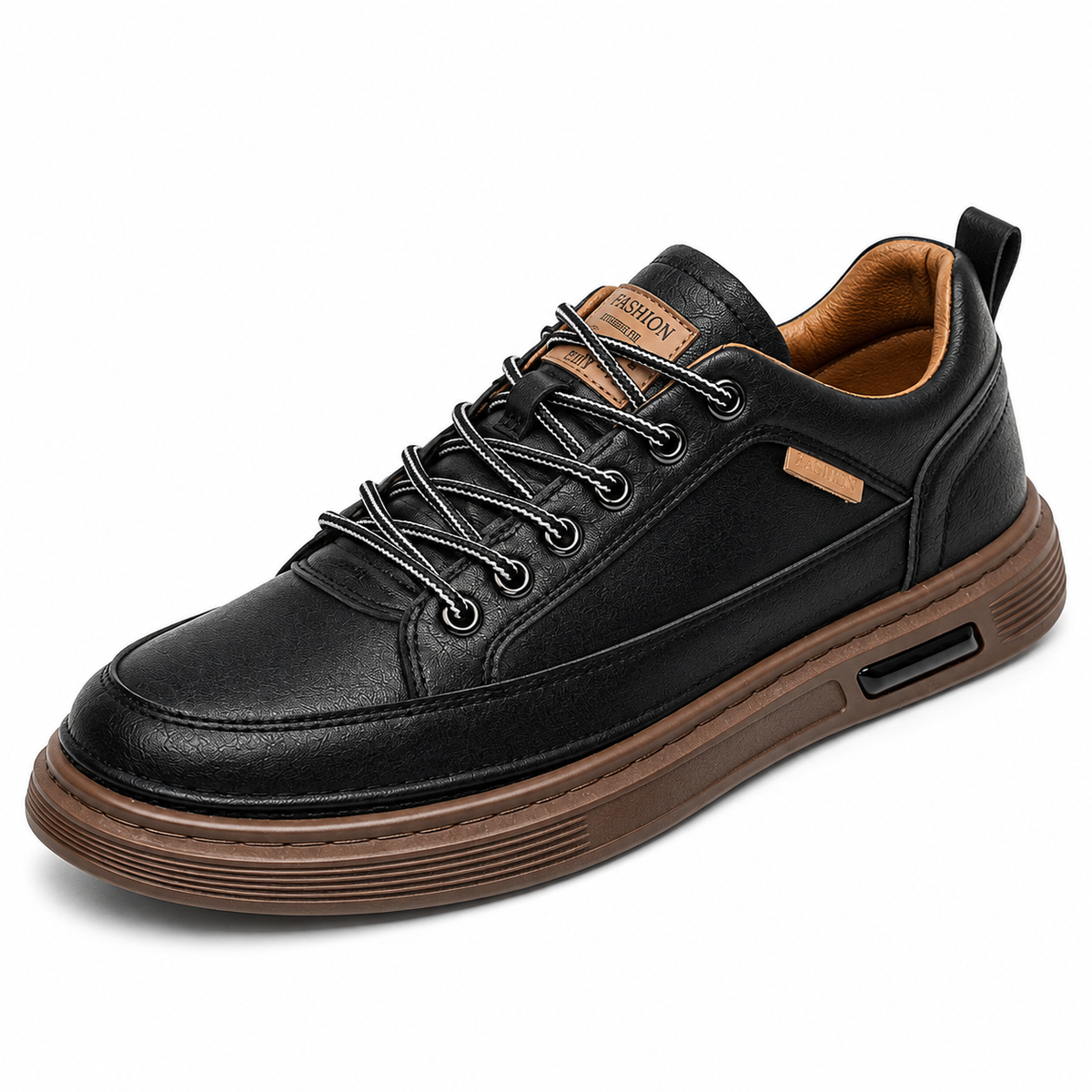 Tênis Casual Masculino Couro PU Confortável Antiderrapante