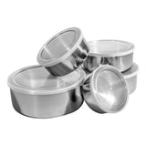 Kit 5 Tigelas em Aço Inox com Tampas