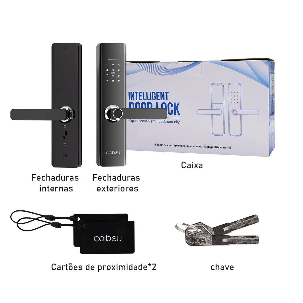Fechadura Digital Inteligente Coibeu com Biometria e Senha