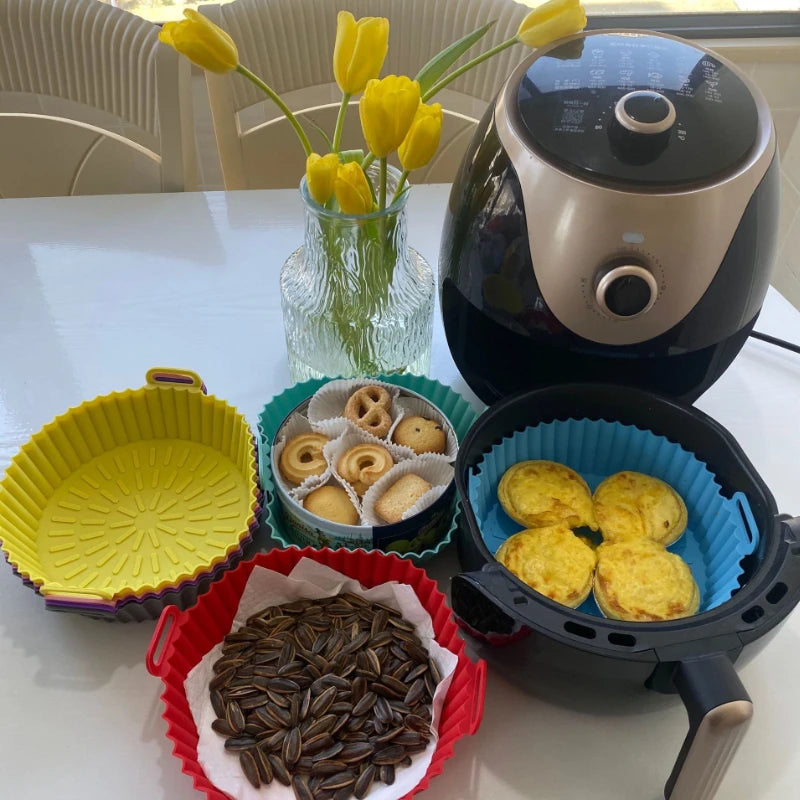 Forro de Silicone Reutilizável para Air Fryer Antiaderente