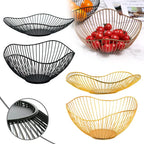 Fruteira de ferro elegante com divisórias, Ideal para organizar frutas, pães e snacks com estilo, Acabamento em preto ou dourado sofisticado, Fácil de limpar e saudável, Design decorativo que valoriza sua mesa, Prática, versátil e acessível