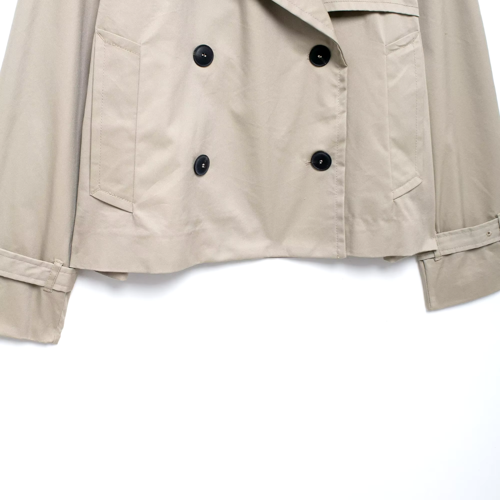 Jaqueta Feminina Trench Lapela Elegância Atemporal  Conforto Duradouro