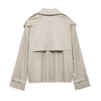 Jaqueta Feminina Trench Lapela Elegância Atemporal  Conforto Duradouro