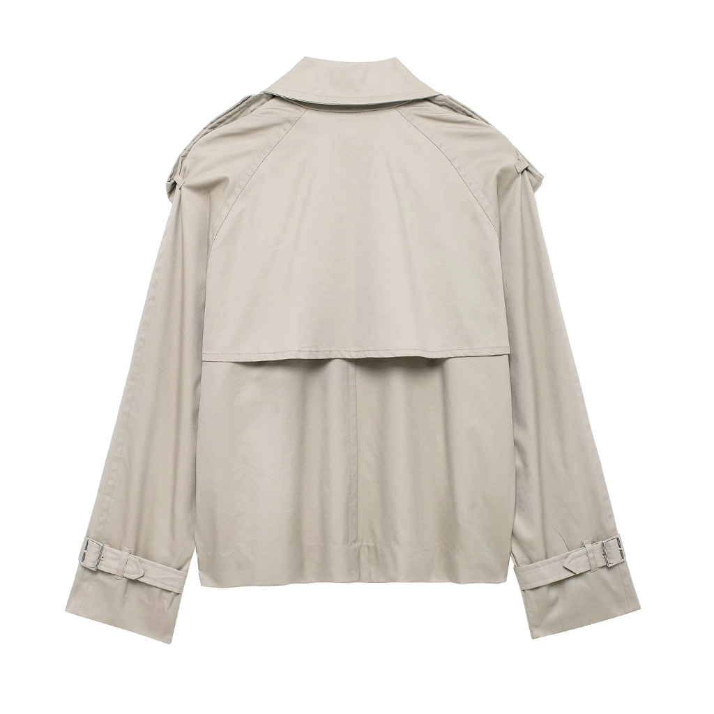 Jaqueta Feminina Trench Lapela Elegância Atemporal  Conforto Duradouro