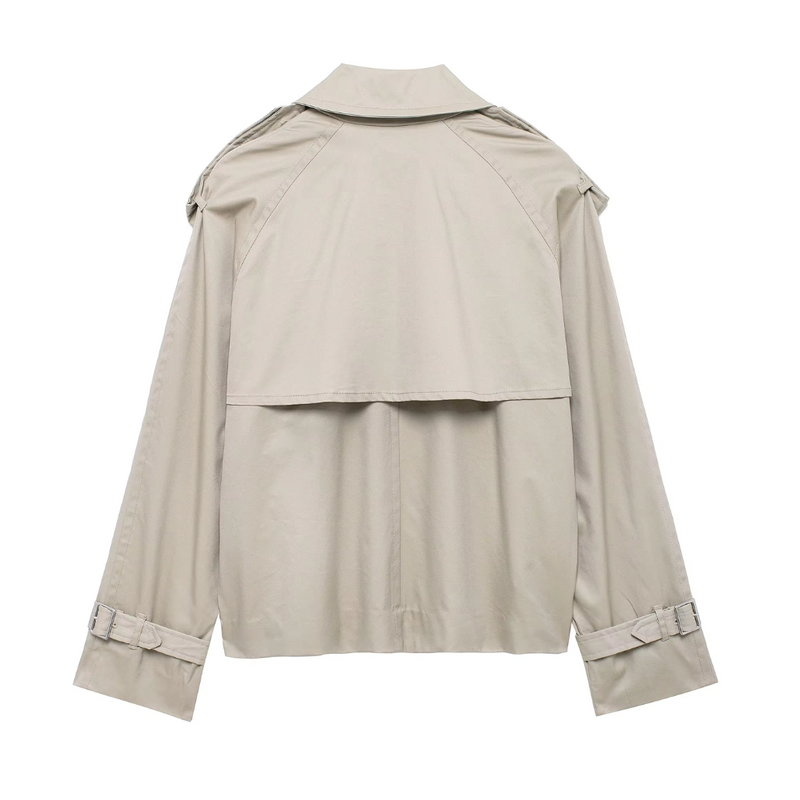 Jaqueta Feminina Trench Lapela Elegância Atemporal  Conforto Duradouro