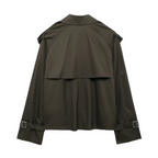 Jaqueta Feminina Trench Lapela Elegância Atemporal  Conforto Duradouro